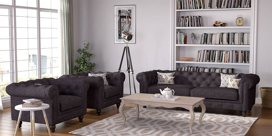 Winchester Fabric Sofa (Steel Grey)